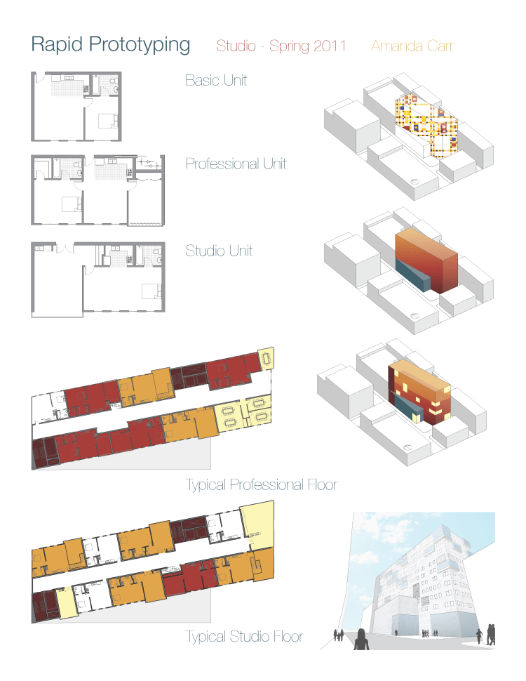 Early Prototype featuring shared community spaces in pale yellow.